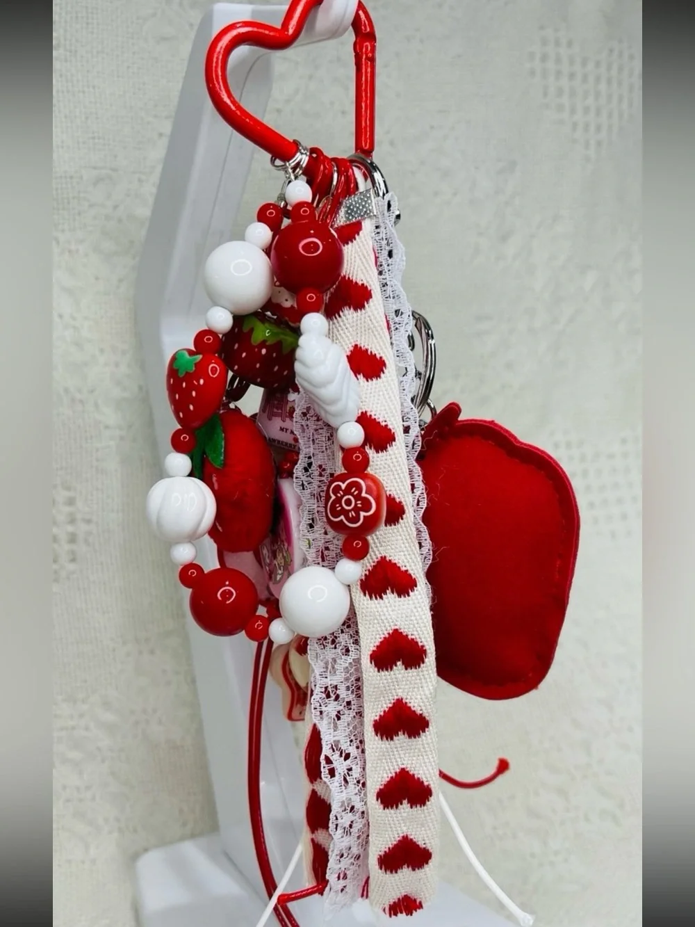 Strawberry Charm Keychain Bundle - Red